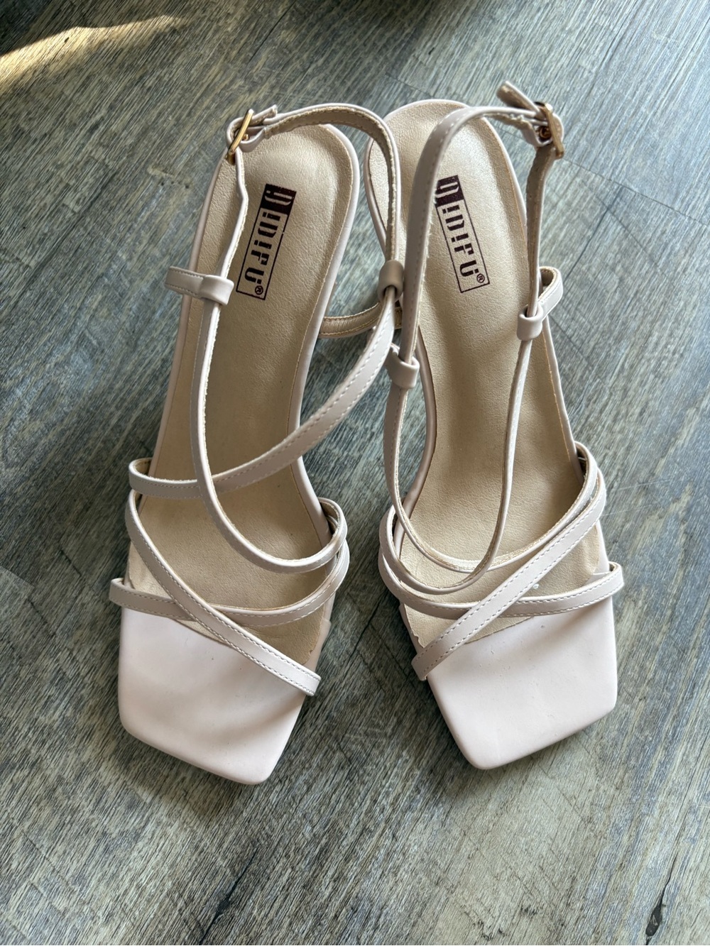 Dior Nude Strappy Square-Toe Slingback Heels